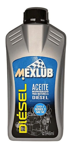Aceite Mexlub Diesel Api Cf/cf-2 Series 3 Sae 50- 946ml