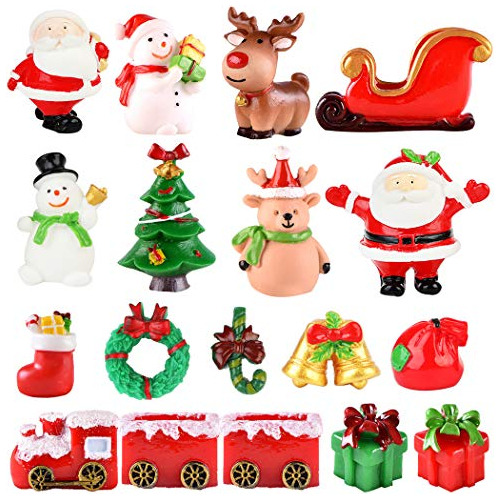 18 Piezas De Figuritas Miniatura De Navidad, Mini Santa...