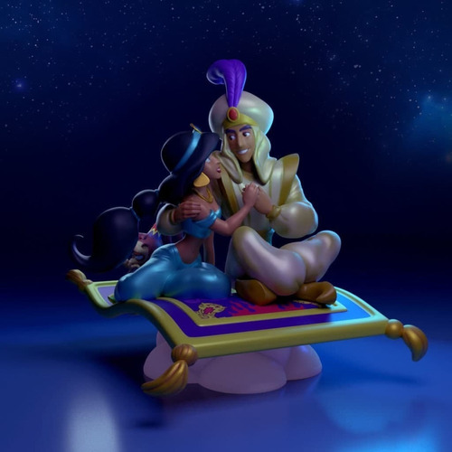 Aladdin Y Jasmine- Archivo Stl Impresion 3d Dic21