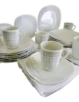 Comprar Set X 30 Piezas Vajilla Semi Cuadrada - Blanco Liso Premium