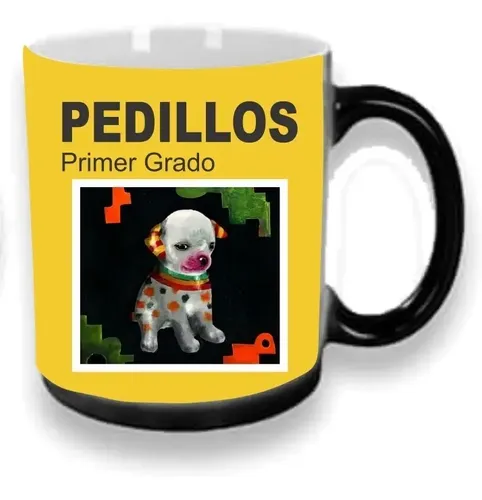 Taza Mágica Perrito Unos Pedillos Libro Primer Grado Negro | Envío gratis