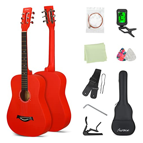 Guitarra Acústica De 38 Pulgadas, Kit De Tamaño Compl...