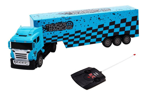 Caminhão Carreta Azul Controle Remoto Big Truck - Unik Toys