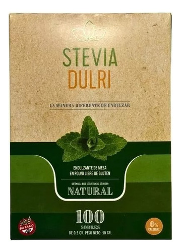 Edulcorante Stevia Dulri X 100 Sobres (pack X 3 U)