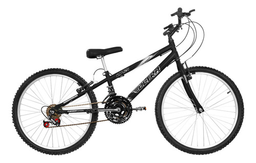 Bicicleta  de passeio Ultra Bikes Bike Rebaixada Aro 24 18 Marchas freios v-brakes cor cinza-fosco