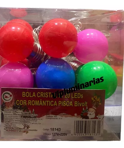 Bola de Cristal 20 Leds Incandescente Romântica - reidoarmarinho