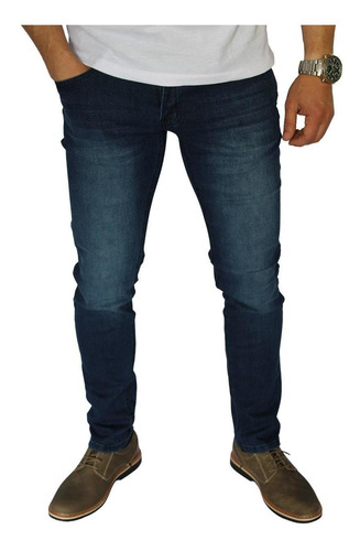 Imagen 2 de 3 de Pantalón Jeans Slim Corto (tobillo) Azul Oscuro