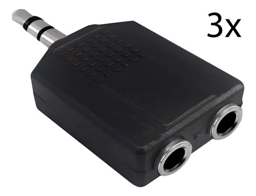 Adaptador De Video Plug 2hembras Rca 6.3mm X 1macho 3.5m 3x