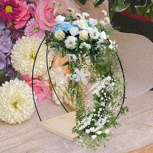 2025 Centro De Mesa Con Aro Floral, Guirnalda De Madera Con
