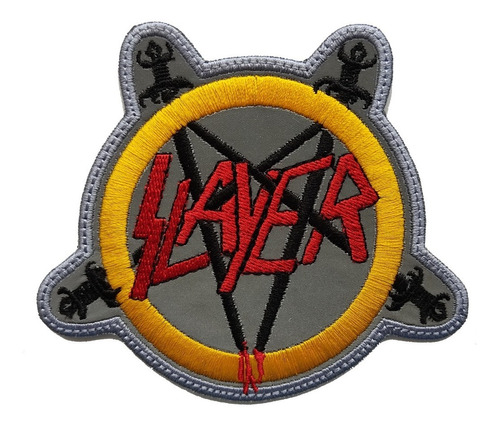 Parche Bordado Slayer Espadas Reflectivo Bandas M Reflectivo