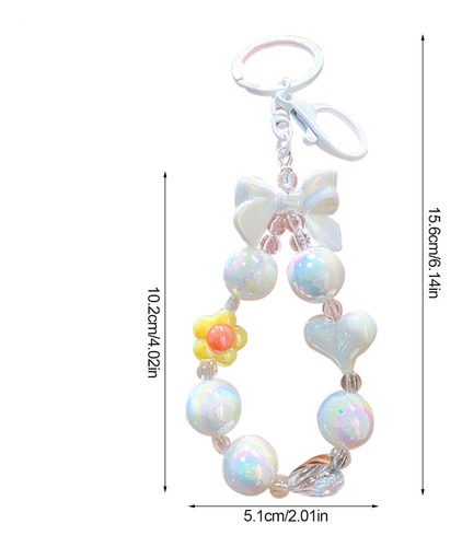 Pulsera Con Llavero Con Cuentas De Flores Llavero Con Cuenta