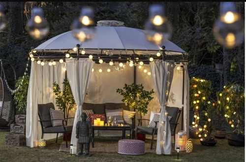 Imagen 2 de 6 de Toldo Pergola Con Cortinas 3.5 X 3.5 Mt Redonda