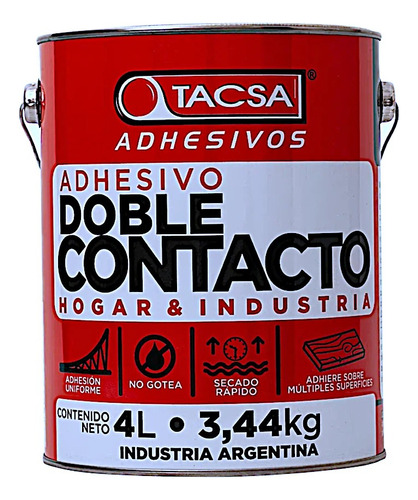  Cemento De Contacto Tacsa Adhesivo Hogar Industria 4 Litros