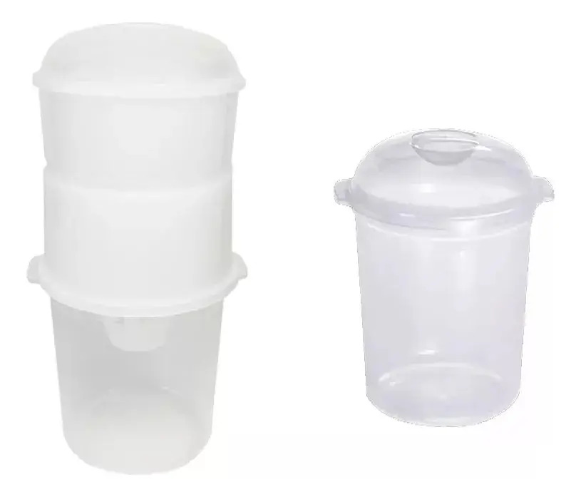 Dessorador + 2 Potes Refil Para Iogurteira Elétrica Izumi 1l Cor Branco