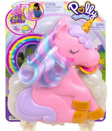 Polly Pocket Set De Juego Unicornio Con Salón Arcoíris