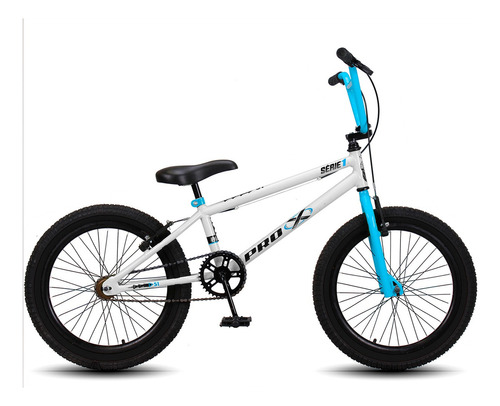 Bicicleta Pro-x Cross Infantil Aro 20 Freio V-brake Aro Aero Cor Branco - Azul Tamanho Do Quadro S