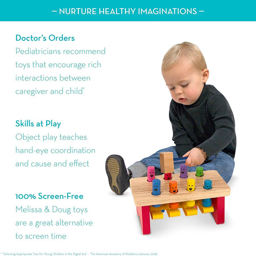 Melissa & Doug, Juguete De Taller De Madera Con Maza, Banca