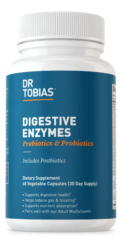 Dr. Tobias Enzimas Digestivas Con Probioticos, Prebioticos Y