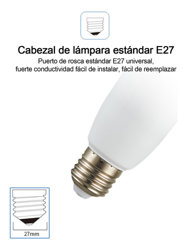 Bombilla Led 18vatios, Luz Diurna 6500k, Base E26 6pz Blanco Frío