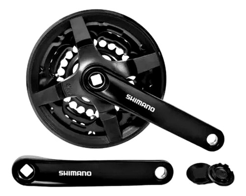 Palancas Bicicleta Mtb Shimano Fc-ty301 42-34-24 C/cubre Color Negro