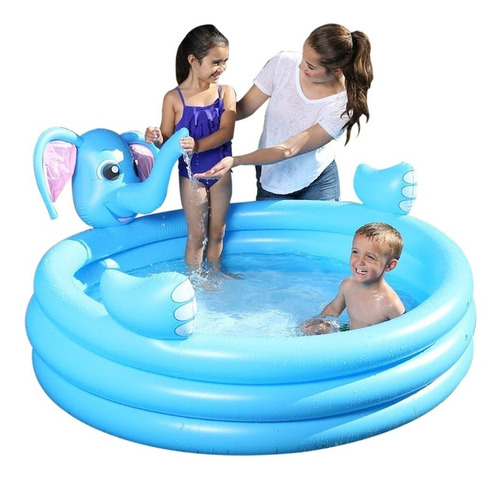 Pileta Pelotero Inflable Infantil Bebe Elefante Rociador Cts