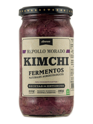 Kimchi Repollo Morado X310gr Fermentos - Recetas De Entonces