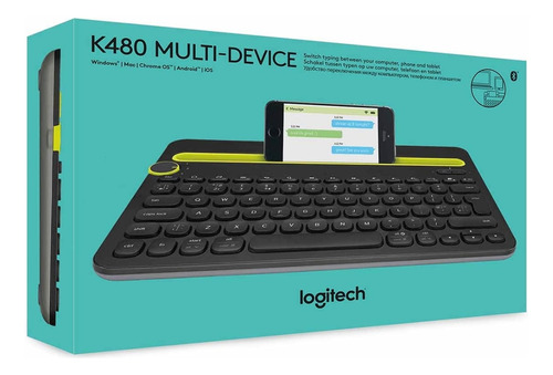 Teclado Bluetooth Logitech K480 Qwerty Español Color Negro