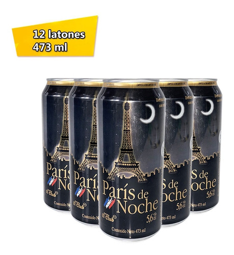 Pack 12 Latas Bebida París De Noche Latón 473 Ml