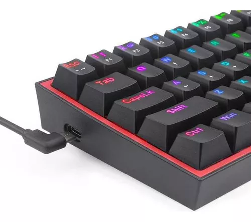 Teclado gamer Redragon inalámbrico RGB Fizz Pro K616 Rosado y Blanco