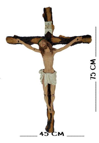 Cristo Crucificado En Resina Y Fibra De Vidrio