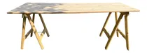 Comprar Mesa Tablon 2x70 Caballetes Madera Macizo Quincho Parrilla