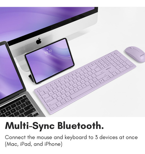 Wireless Keyboard And Mouse Combo Macally For Mac - Purple