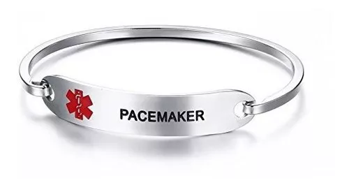 Juego de pulseras y collares de alerta médica de acero inoxidable  personalizado para mujeres y hombres, pulsera de identificación médica y  collar con