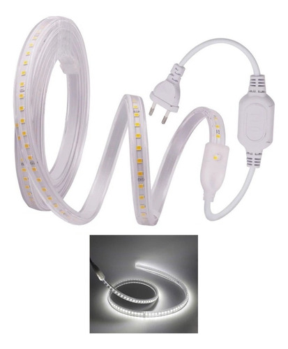 Tira Led Blanca Fria Exterior Sdm 2835 Ip67 X Metro Clicshop Luz Blanco Frío