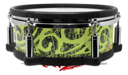 Skin Wrap Para Roland Pd-108 Drum Folder Garabato Verde No