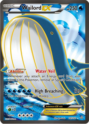 Cartas Wailord Ex 147/160 Japones Full Art  Xy Primal Clash