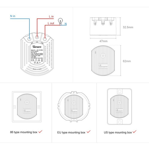 Imagen 5 de 8 de Sonoff D1 - Smart Dimmer Wifi / Rf