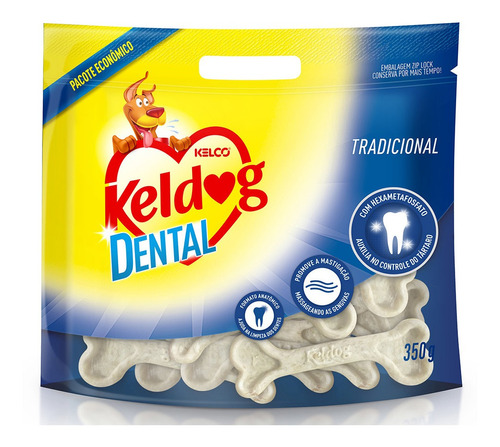 Osso Dental Para Cães Keldog Frances Limpa Dente Pacote 350g