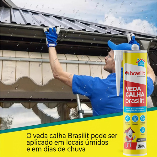 Veda Calha Pode Ser Aplicado Em Área Úmida - Cinza 400g