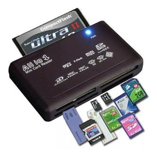 Leitor Cartão Memória Usb Cf Sd Micro Sdhc Sim Multilaser