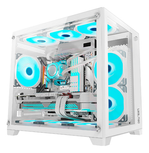 Gabinete Gamer Liketec Cube Kirra Rgb Mid Tower Com 4 Fans