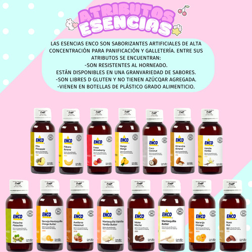 Esencias Enco 60ml Panadería Galletas Repostería 10pz Elegir
