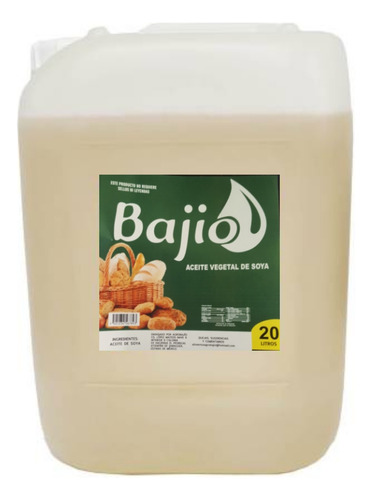 Aceite Vegetal  Del Bajio  20 Lt 