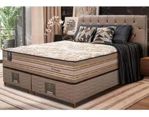 Comprar Cama Box Queen Colchão Pillow In + Box 158x198x72 Molas Ensacadas Cama inBox Duo Linem Bege