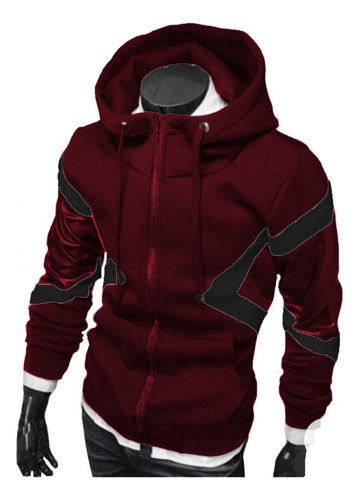 Imagen 8 de 8 de Campera Moda Cierre Cruzado Hoodie Slim Fit Canguro A10