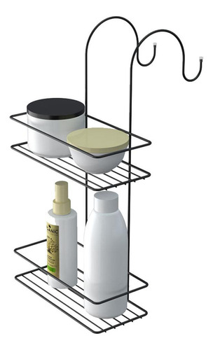 Suporte Duplo Porta Shampoo Para Box Preto 44 X 24 X 22,5 Cm