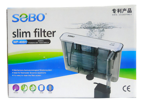 Filtro Sobo Slim Filter WP-408h 600 L/h Acuarios 120 l 127 V Tensión 127 V