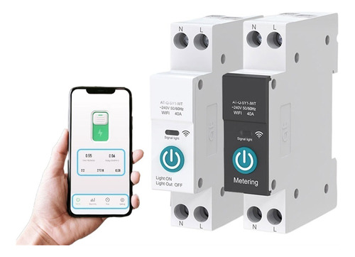 Disyuntor Inteligente Tuya Wifi Con Medición 63a Rail Din