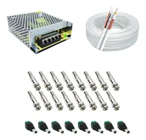 Comprar Kit Acessórios P\u002F Instalação Até 8 Câmeras Cabo Fonte Bnc P4