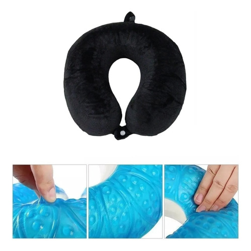 Collarin Almohada Cervical Viscoelástica Cuello U Gel Funda